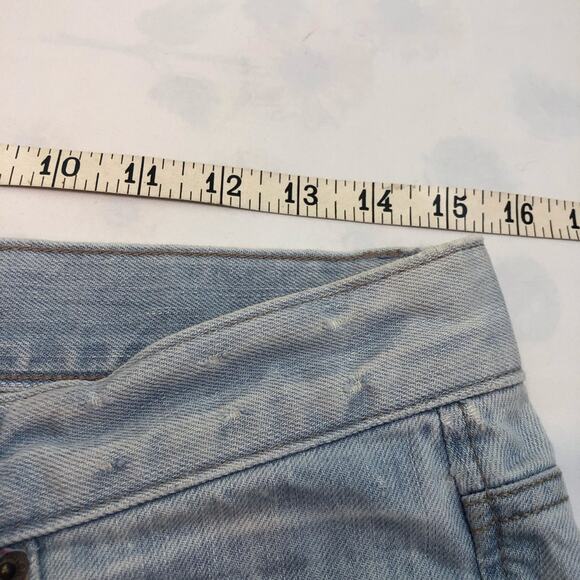 Loft Denim Bermuda Boyfriend Fit Shorts Light Wash Distressed Broken In Style - Picture 8 of 16